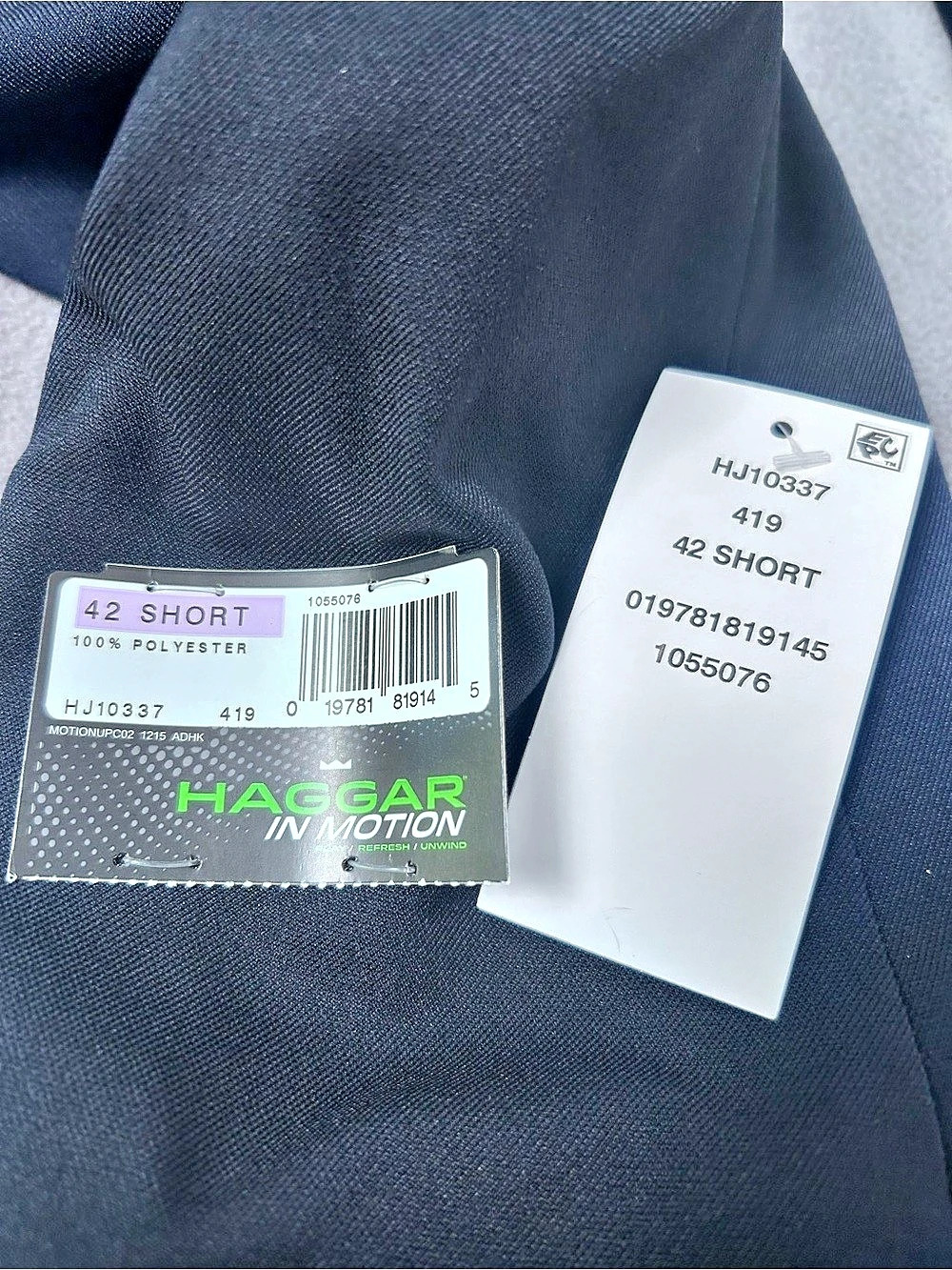 Haggar In Motion Blazer Men's Checkered Blue 42 Short new blazer - Picture 11 of 14
